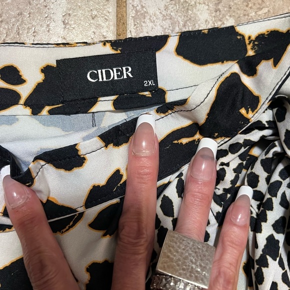 🖤🤎CIDER MID WAIST LEOPARD PRINT ASYMMETRICAL TASSEL SKIRT SZ 2XL🤎🖤EUC - Picture 13 of 16